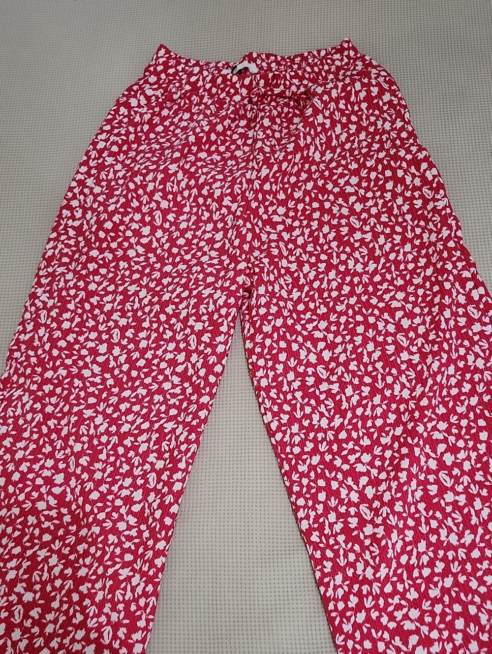 Zara Kids Red and White Patterned Pants